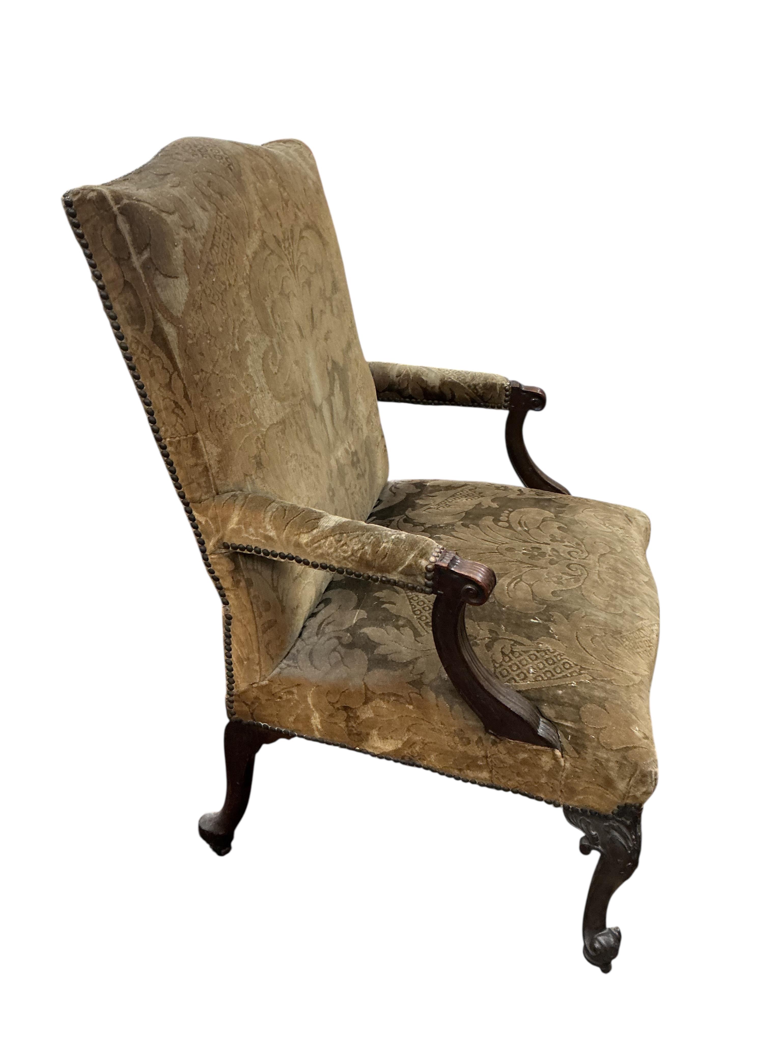 A Louis XIV style armchair, width 70cm, depth 64cm, height 100cm
